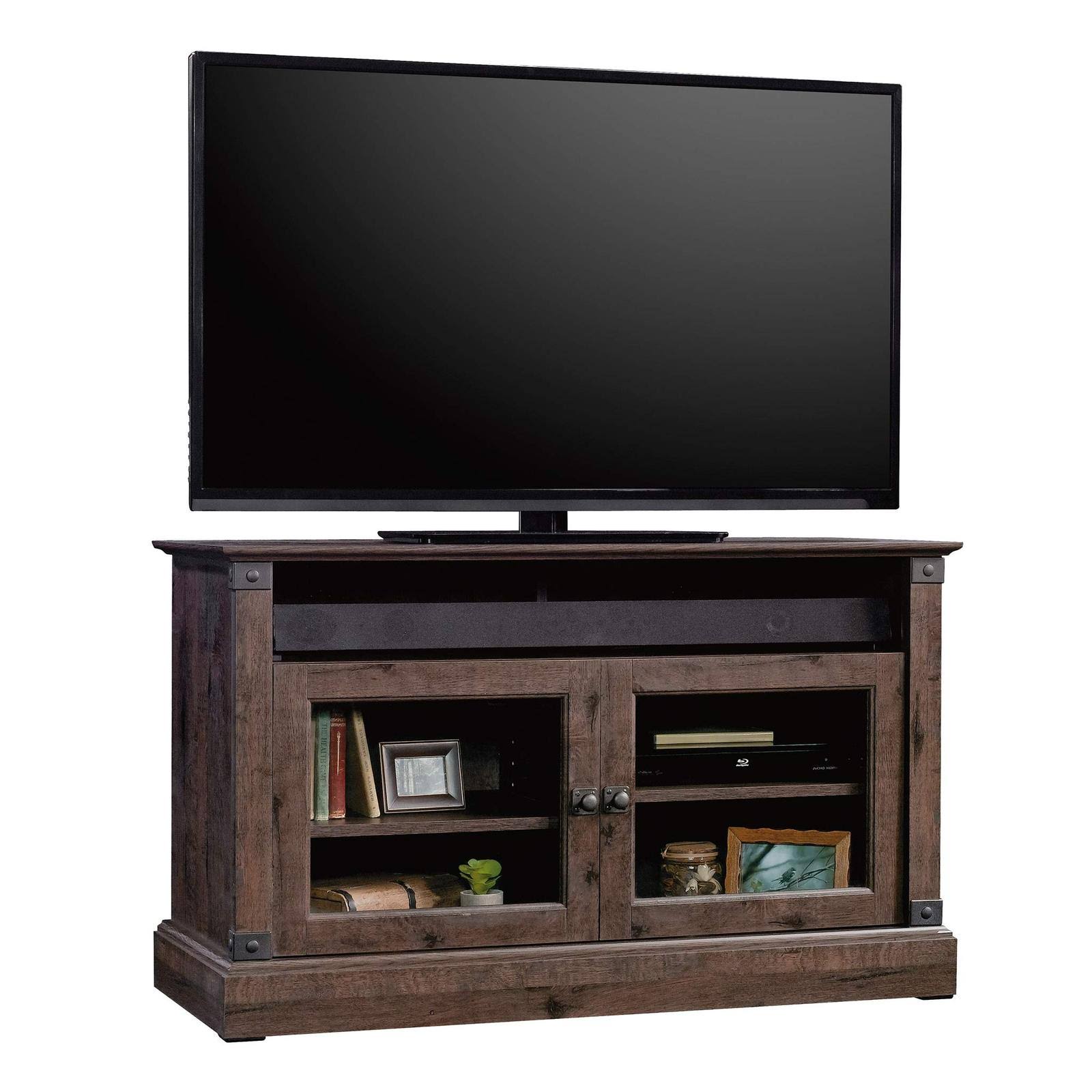 Sauder Carson Forge Panel TV Stand, Coffee Oak