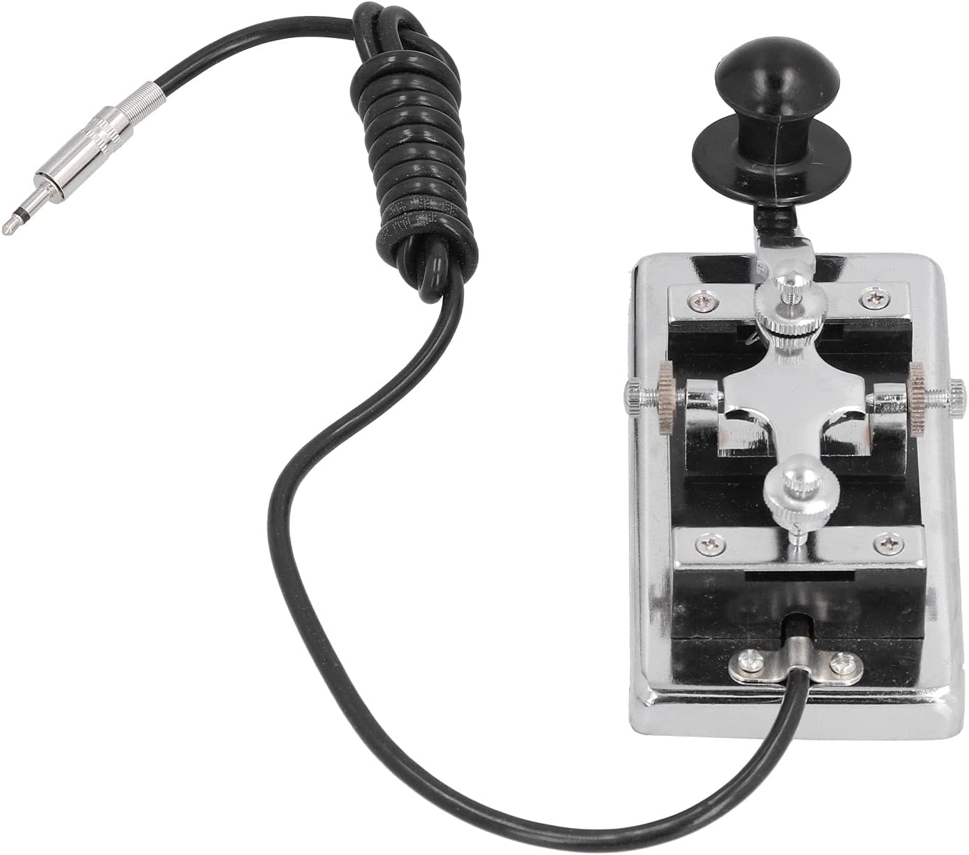 Morse Key Eujgoov HY-K4 Stainless Steel CW Telegraph Key DIY Telegraphing Key for Shortwave Radio Communication Teaching