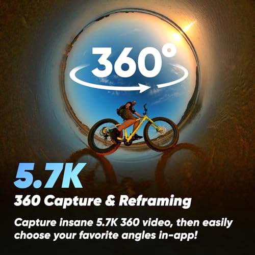 Insta360 X3 Motorcycle Kit (New Version) - Waterproof 360 Action Camera with 1/2" 48MP Sensors, 5.7K 360 Active HDR Video, 72MP 360 Photo, 4K Single-Lens, 60fps Me Mode, Stabilization