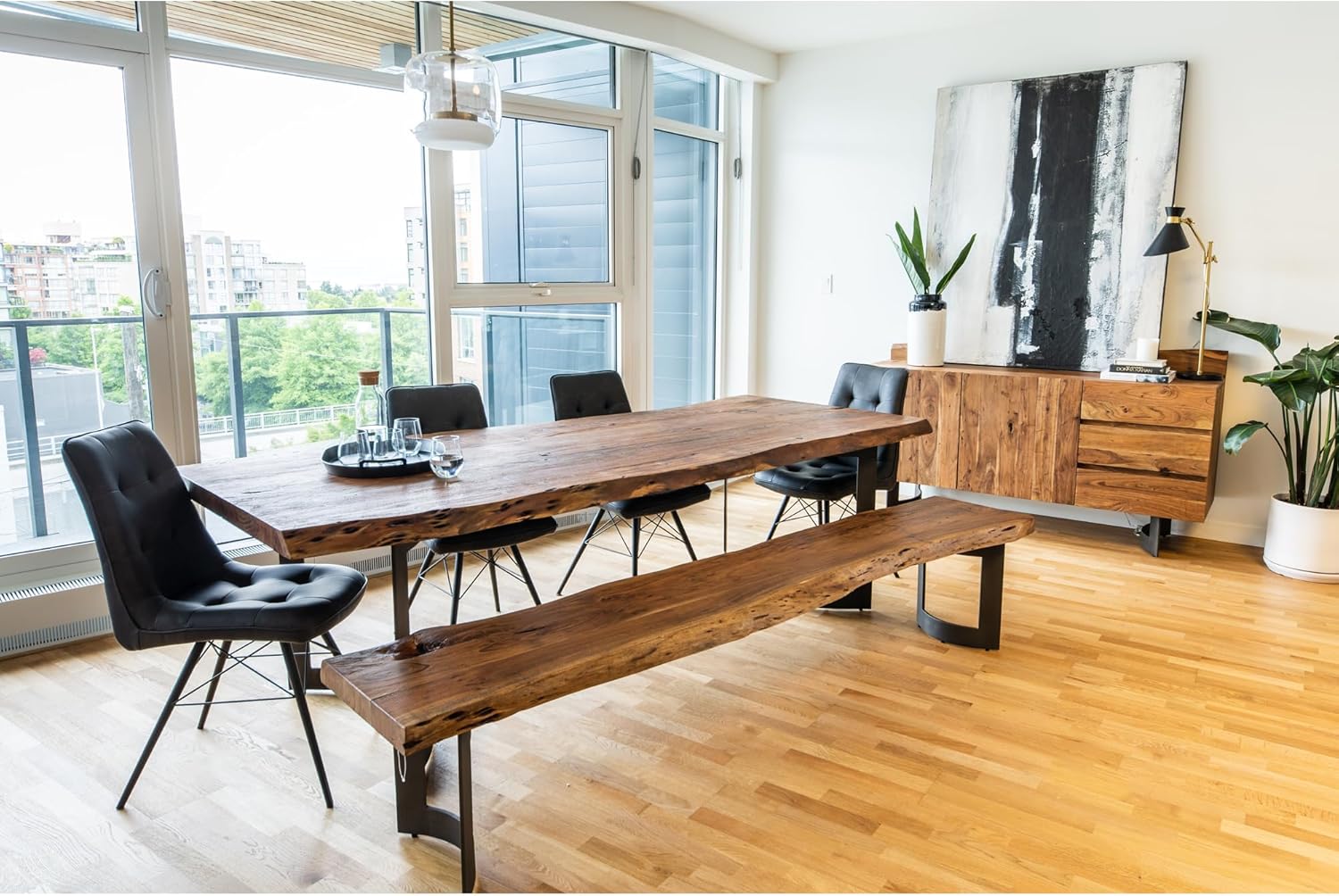Ellis Sideboard, Solid Acacia, Live Edge, Natural Stain
