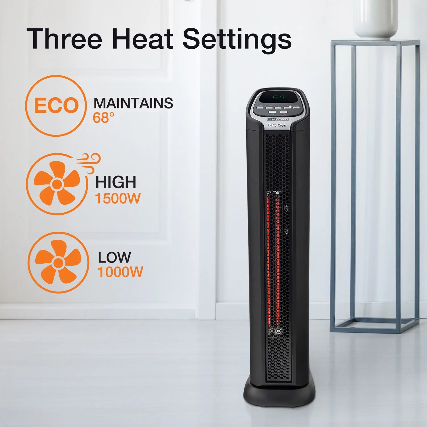 Lifesmart New LifePro 1500W Electric Infrared Quartz Tower Space Heater