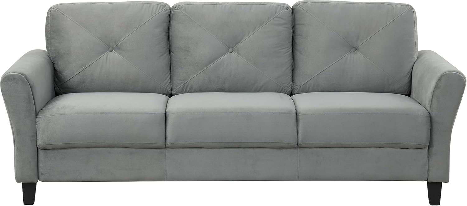 Piece Sofa Set, Three Two Seater Modular Sectional Couch with Strong Wooden Leg and Upholstered Back Cushions for Living Room/Apartment/Office, Dark Grey