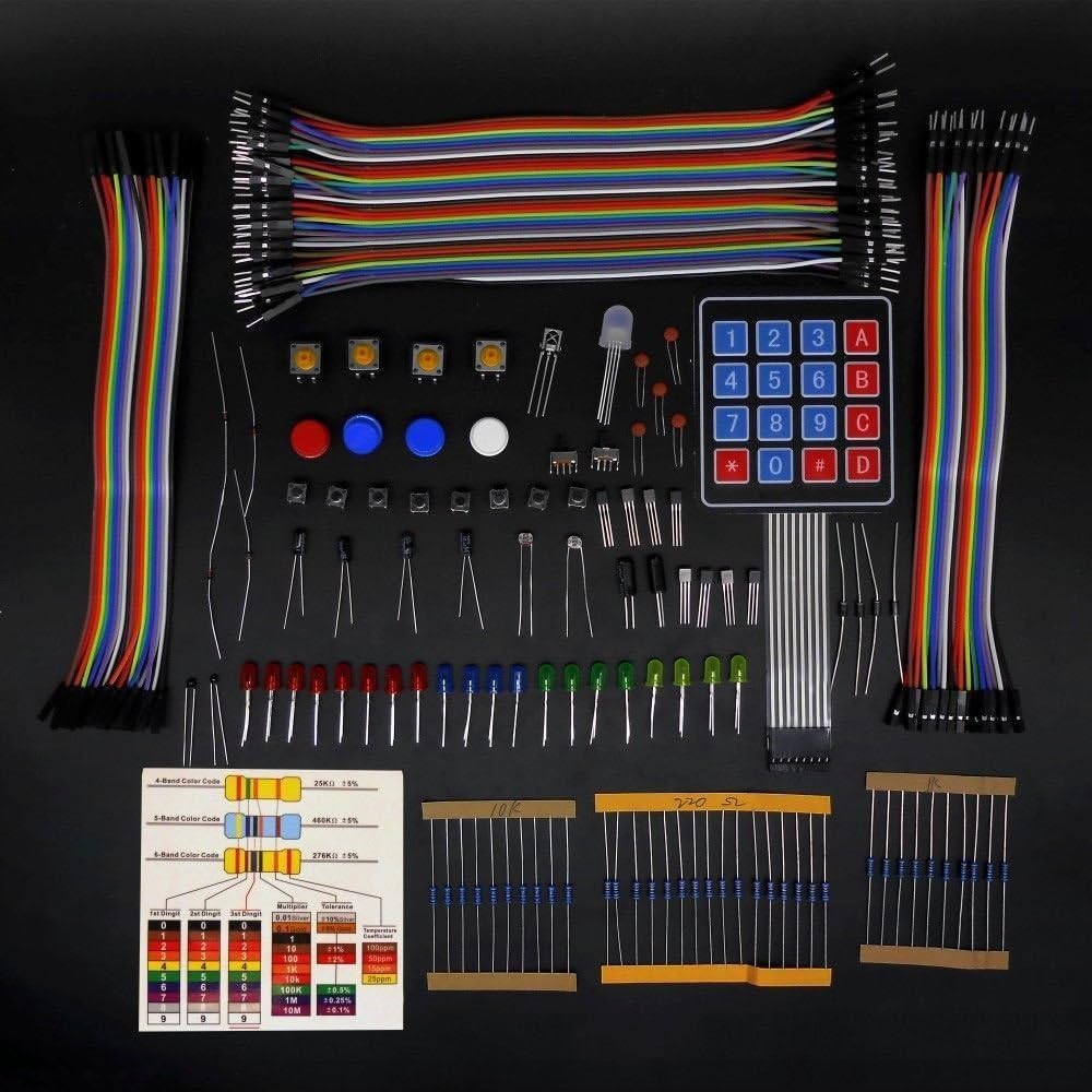 Complete Ultimate STEM Electronic Projects Starter Kit for Arduino with Mega2560, LCD1602, Servo, Stepper Motor, Sensors, Breadboard , Jumper Wire, Resistor, Capacitor, Transistor and Tutorial