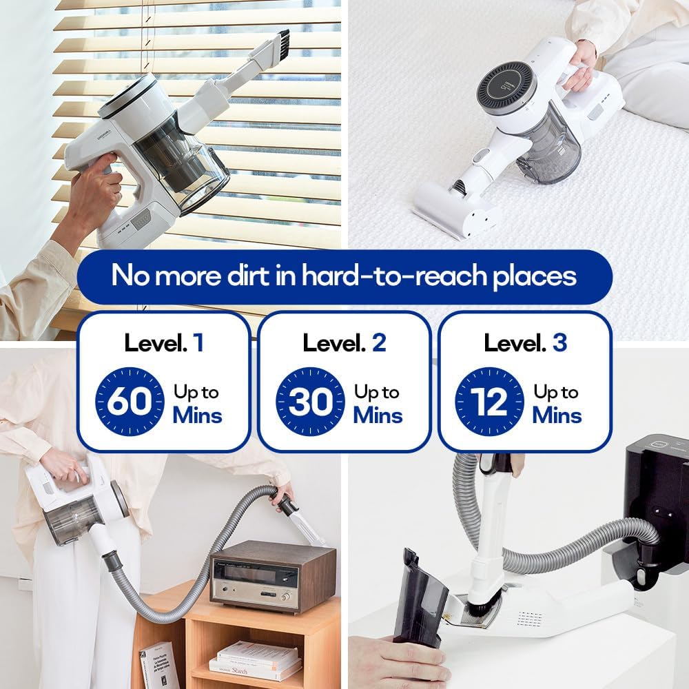 CX PRO Magic Tower - Cordless Vacuum Cleaner, Self Empty All in One Dust Tower, Auto Battery Charge, Powerful Stick Vacuum Cleaner for Home, Carpet, Hardwood Floor, Pet Hair