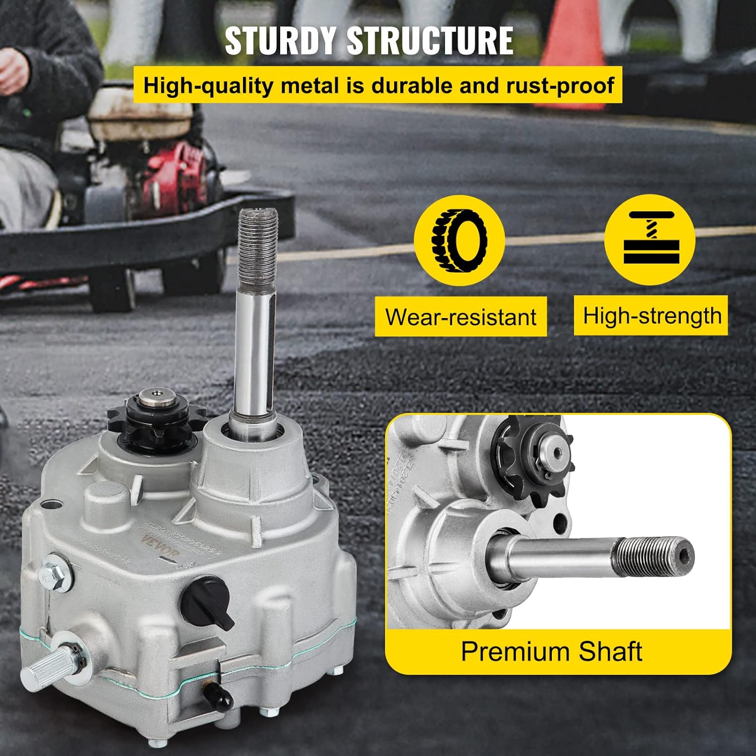Mophorn Go Kart Forward Reverse Gear Box 10T #40/41 12T #35 Go Karts Accessories TAV2 30 40 41 For 2HP-7HP Engine, Transmission Local Honor, 3 Shift Modes, ONLY Works with 30 Series Torque Converter