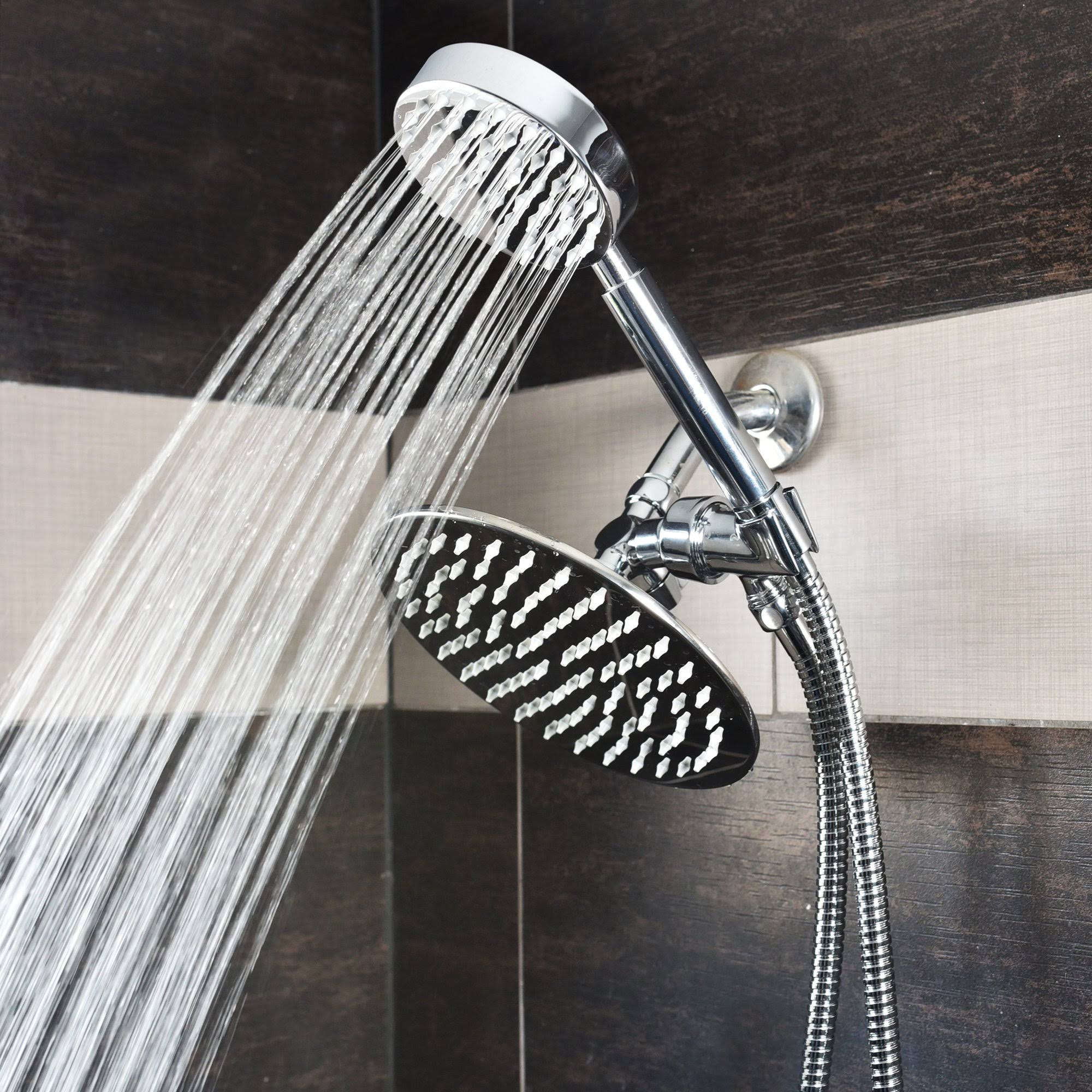 All Metal Dual Shower Head Combo with Hand Held and Rain Shower Head, 2.5 GPM Brushed Nickel