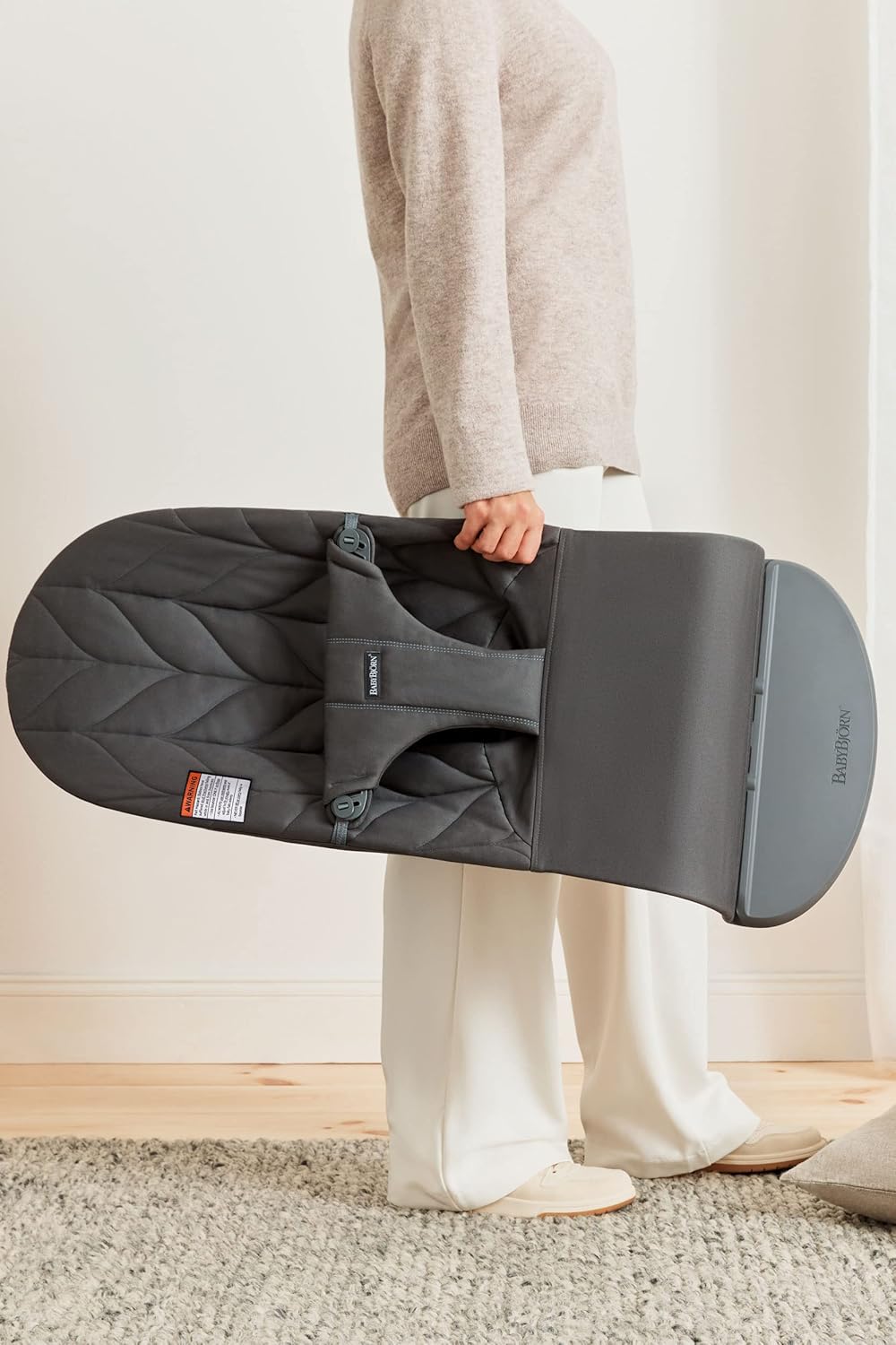 BabyBjörn Bouncer Bliss, Cotton, Petal Quilt, Anthracite
