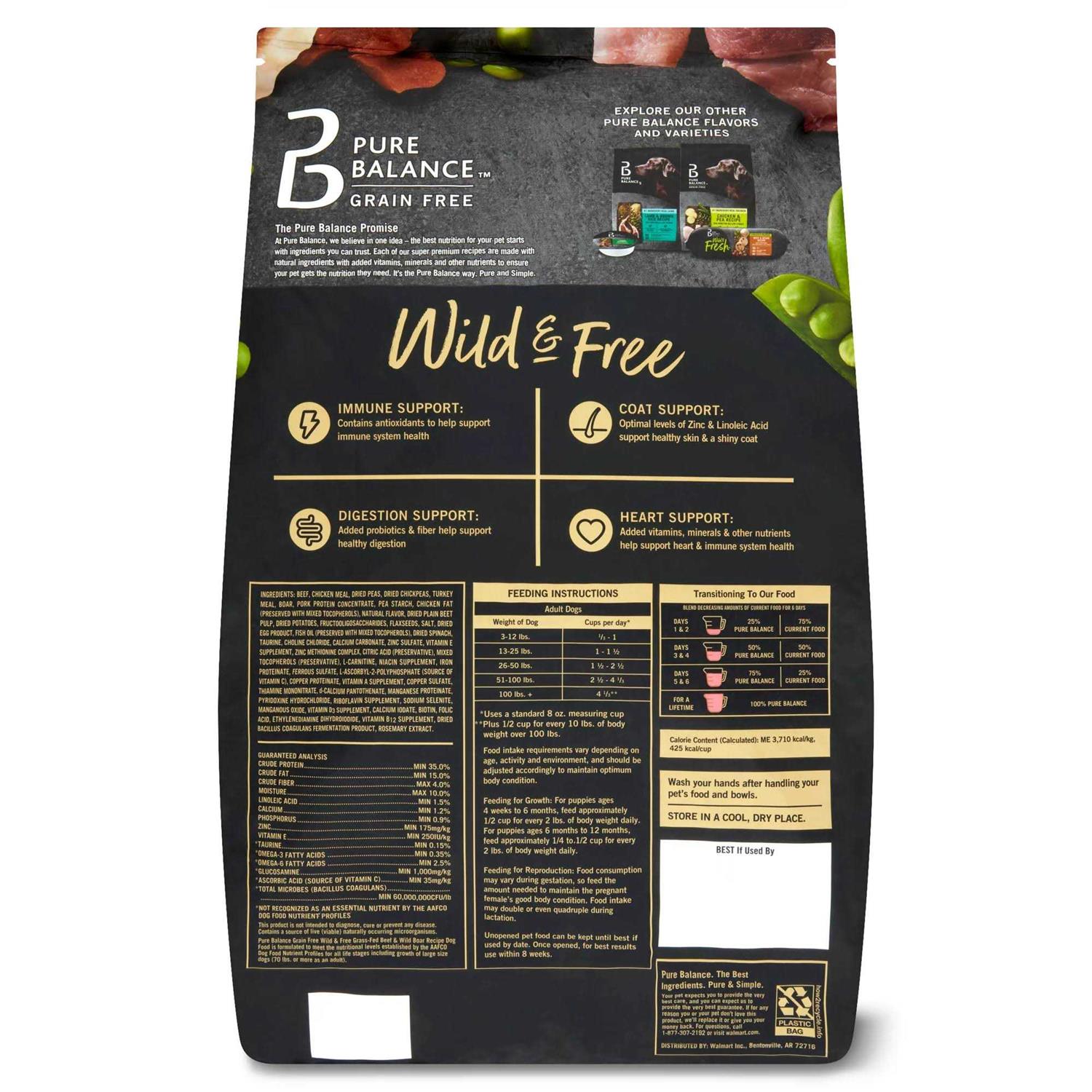 Pure Balance Wild &amp; Free Beef &amp; Wild Boar Recipe Dry Dog Food - Pet Supplies online store