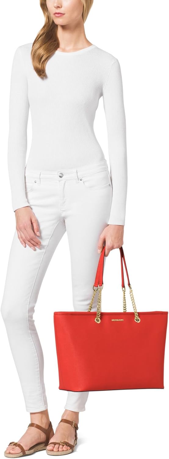 MICHAEL Michael Kors Jet Set Travel Medium Saffiano Leather Tote - Bisque