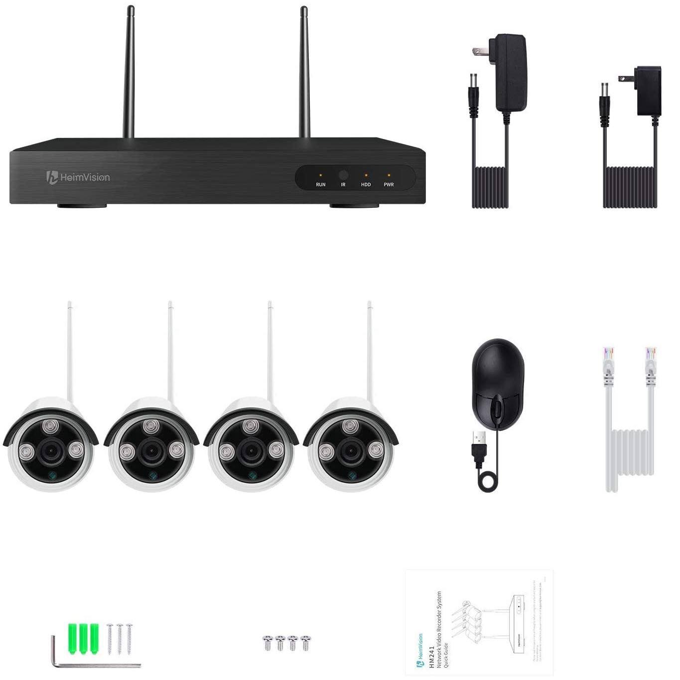 HeimVision HM241 1080p Wireless Security Camera System, 8CH NVR 4pcs