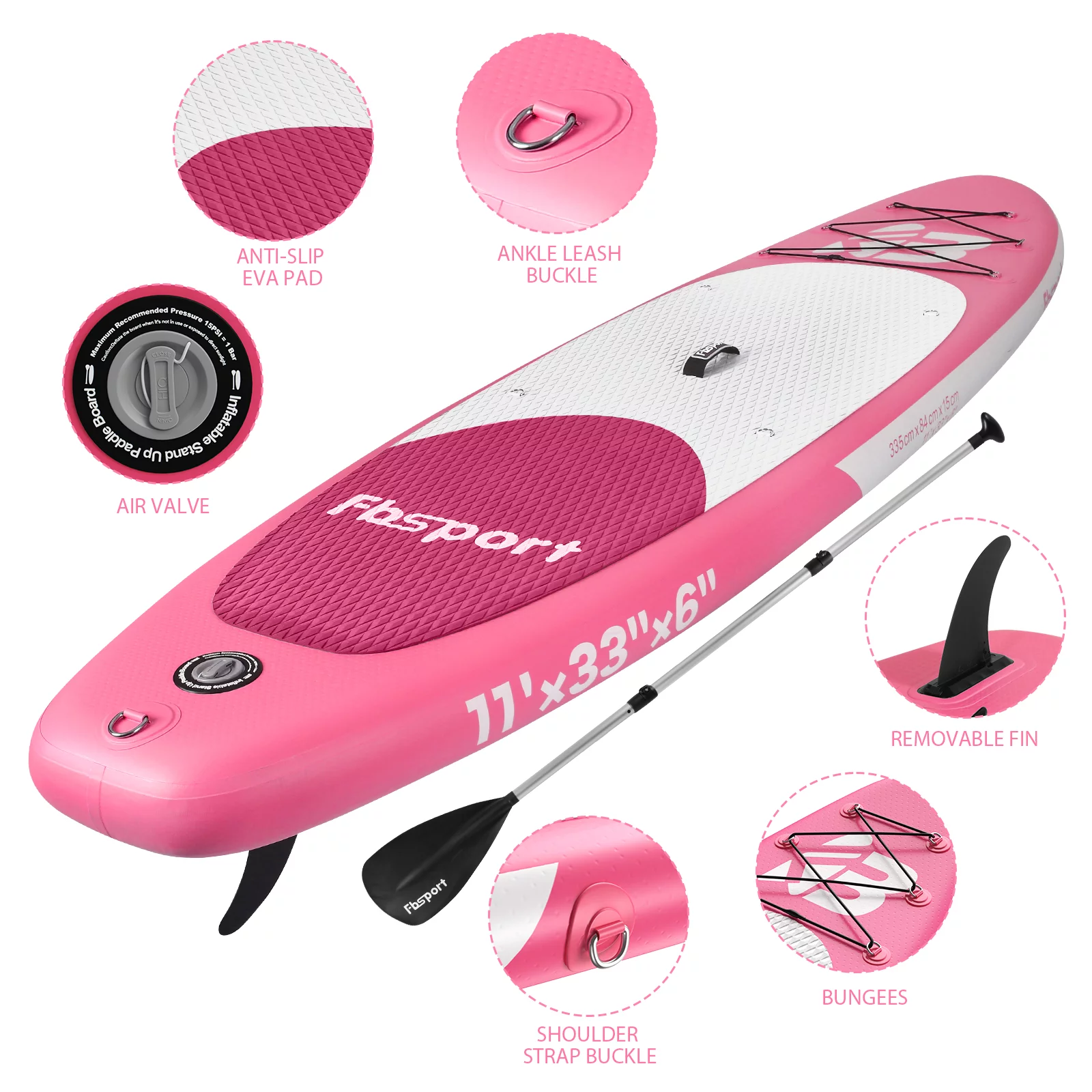 Fbsport Inflatable Elextric Paddle Board, Stand UP Paddleboard 11' Length with Electric Pump SUP Accessories