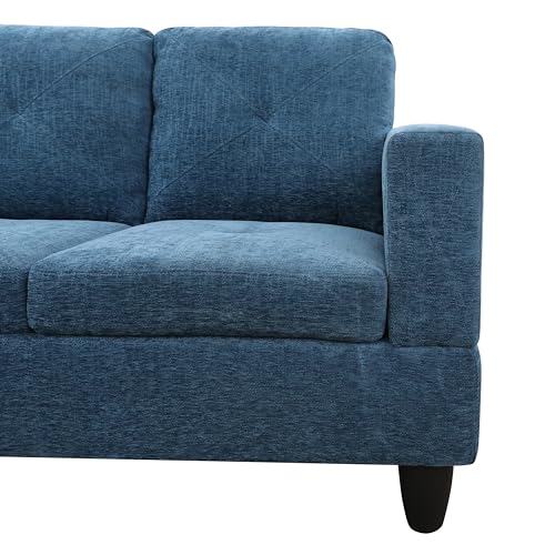 Couch, Sofa, Sectional Sofa, 3-Piece 4 Seat L Shaped Couch with Chaise and Storage Ottoman, Modern Fabric Couches for Living Room, Apartment, Office F09915A (Red)