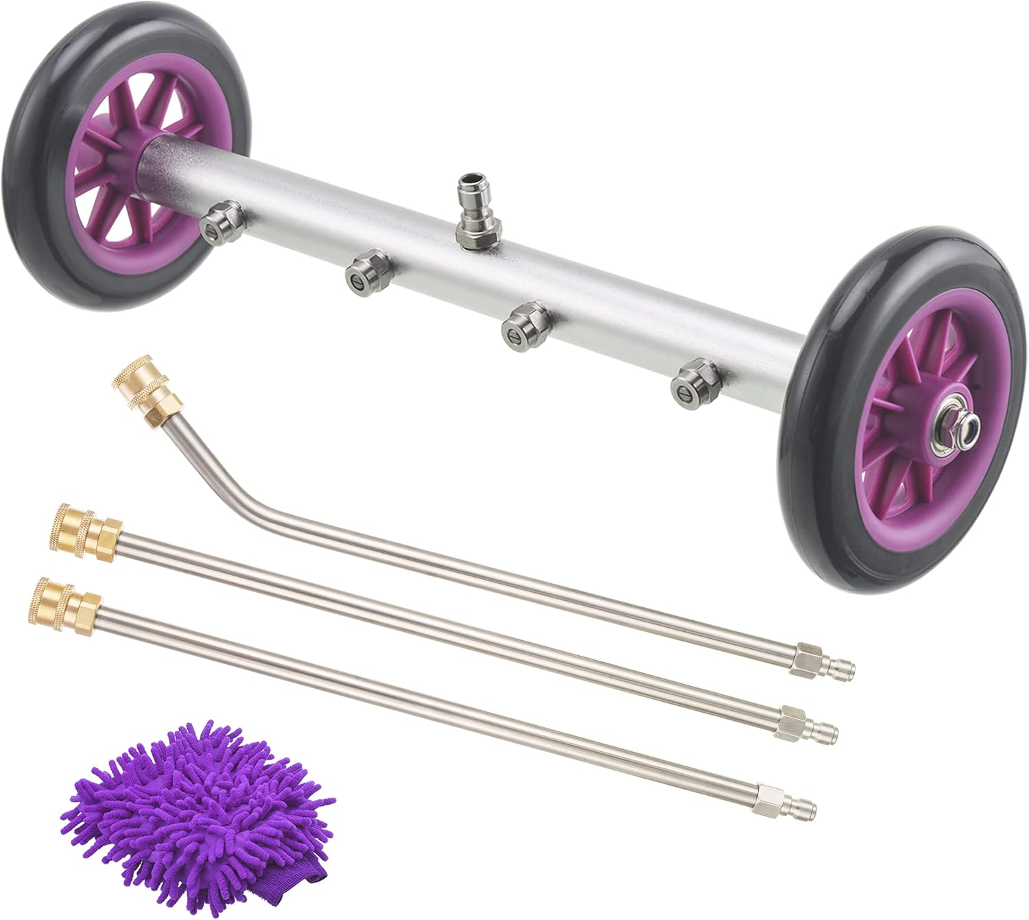 PWACCS Pressure Washer Undercarriage Cleaner, 16 Inch Undercarriage Washer, Pressure Washer Under Car Cleaner Attachment with 3 Pcs Extension Wand, 4000 PSI Pack of 2