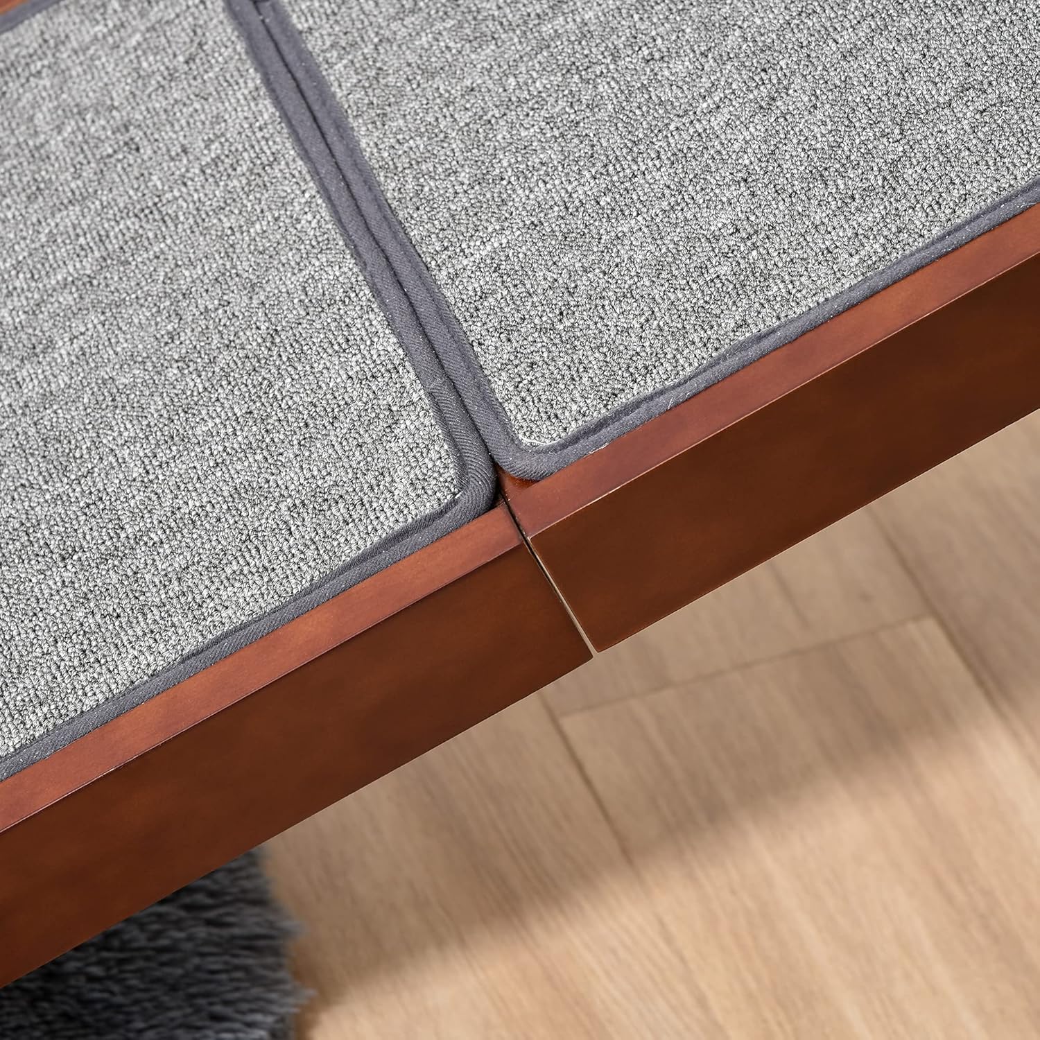 PawHut Pet Ramp for Dogs Non-Slip Carpet Top Platform Pine Wood 74 L x 16 W x 25 H, Brown Grey