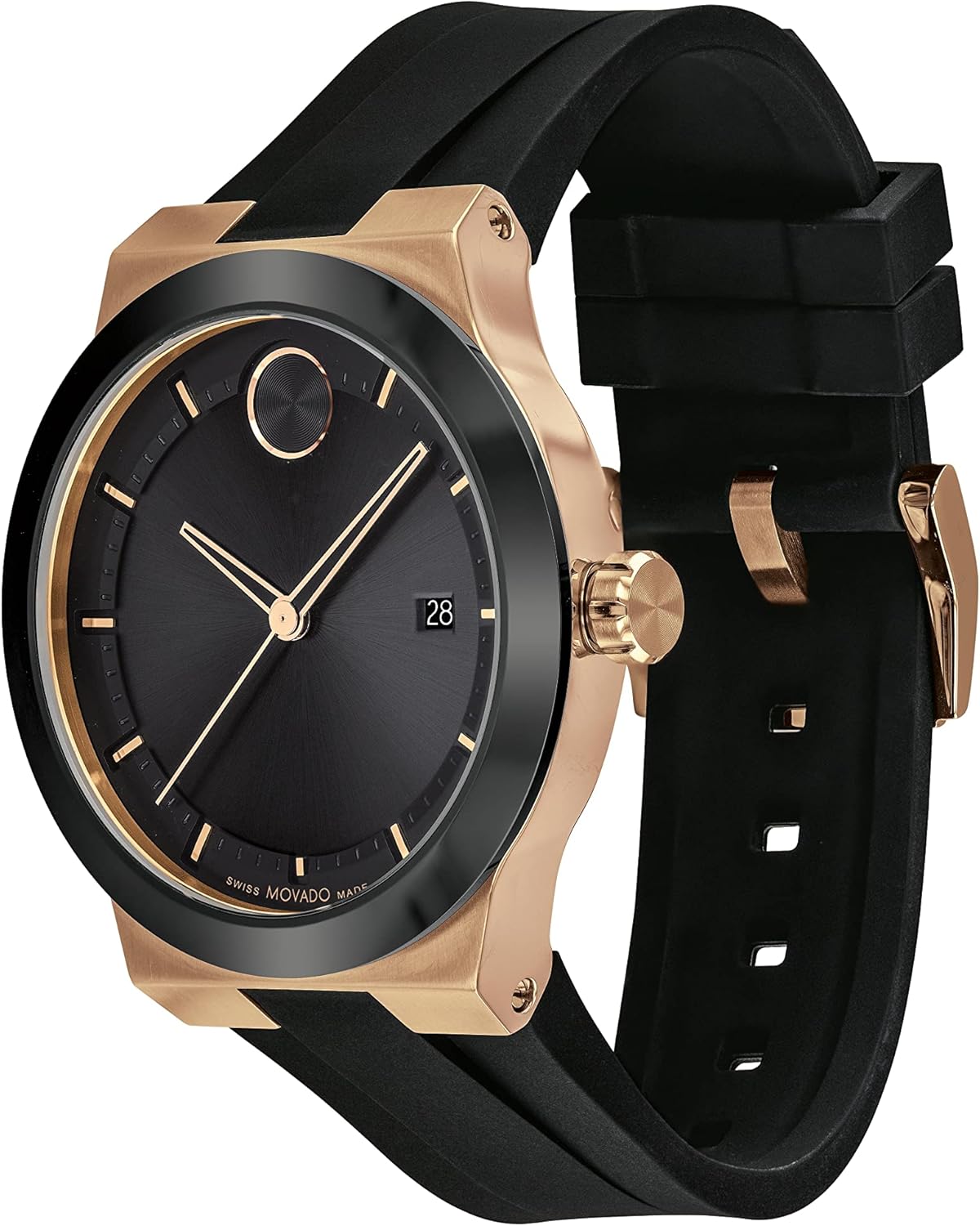 Movado Bold Fusion Men's Watch - Swiss Quartz 3H Movement, Silicone Strap - 5 ATM Water Resistance - Luxury Fashion Timepiece for Him - 42.30mm