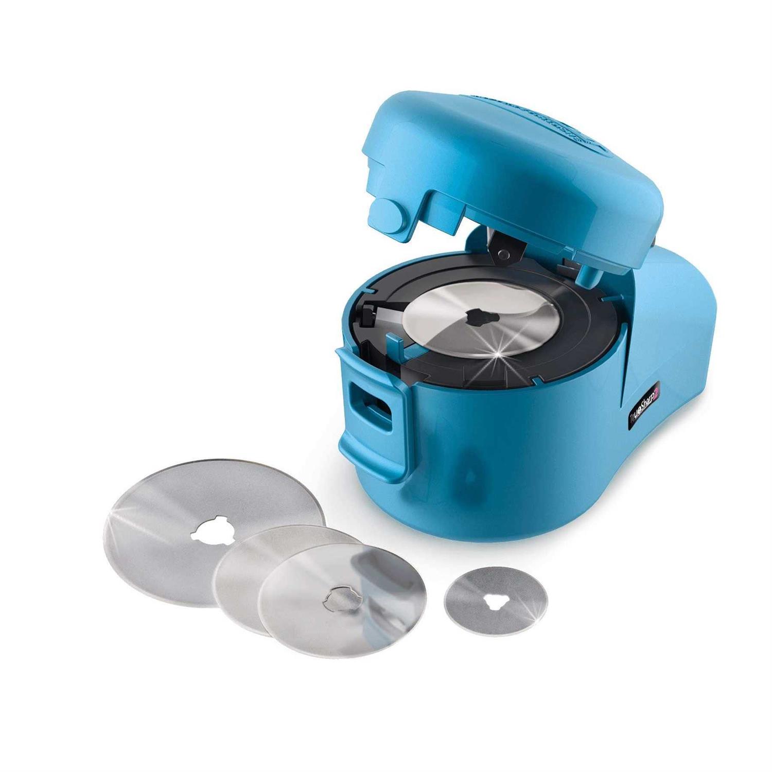 TrueCut TrueSharp 2 Power Sharpener, Fast and Easy to Use Rotary Cutter Blade Sharpener, Sharpen 28mm, 45mm and 60 mm Blades