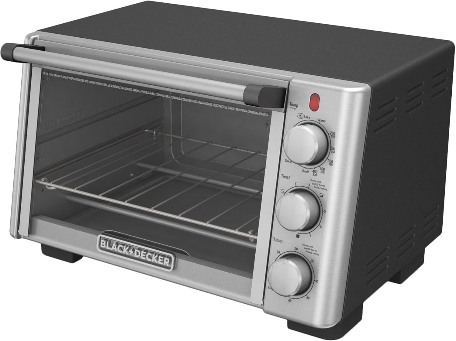 BLACK+DECKER 6-Slice Convection Countertop Toaster Oven, Stainless Steel/Black, TO2050S