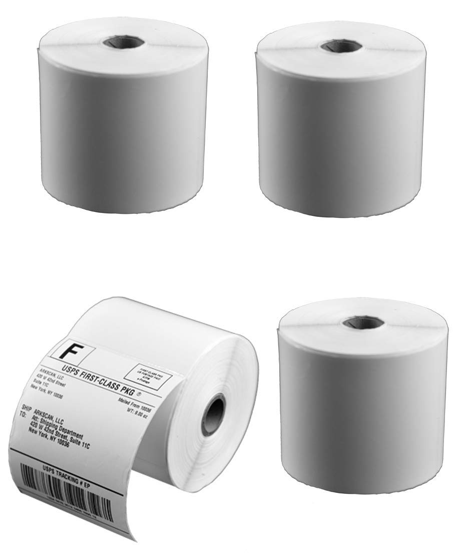 Arkscan SL450 4x6 Shipping Label in 4 Rolls (450 Pages per roll) for Arkscan 2054A, Zebra LP2844 Zp-450 Zp-500 Zp-505 & Zebra Compatible Printers, Direct Thermal, White