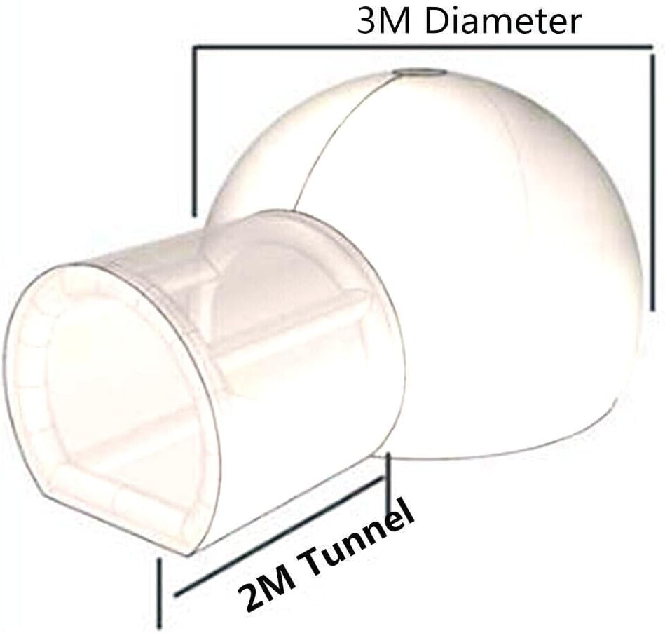 3M Inflatable Bubble House Outdoor PVC Inflatable Tent D-Ring Tent Outdoor Camping Camping Blowing Diameter, for Indoor/Outdoor Family Backyard Camping, Holiday Party, Transparent