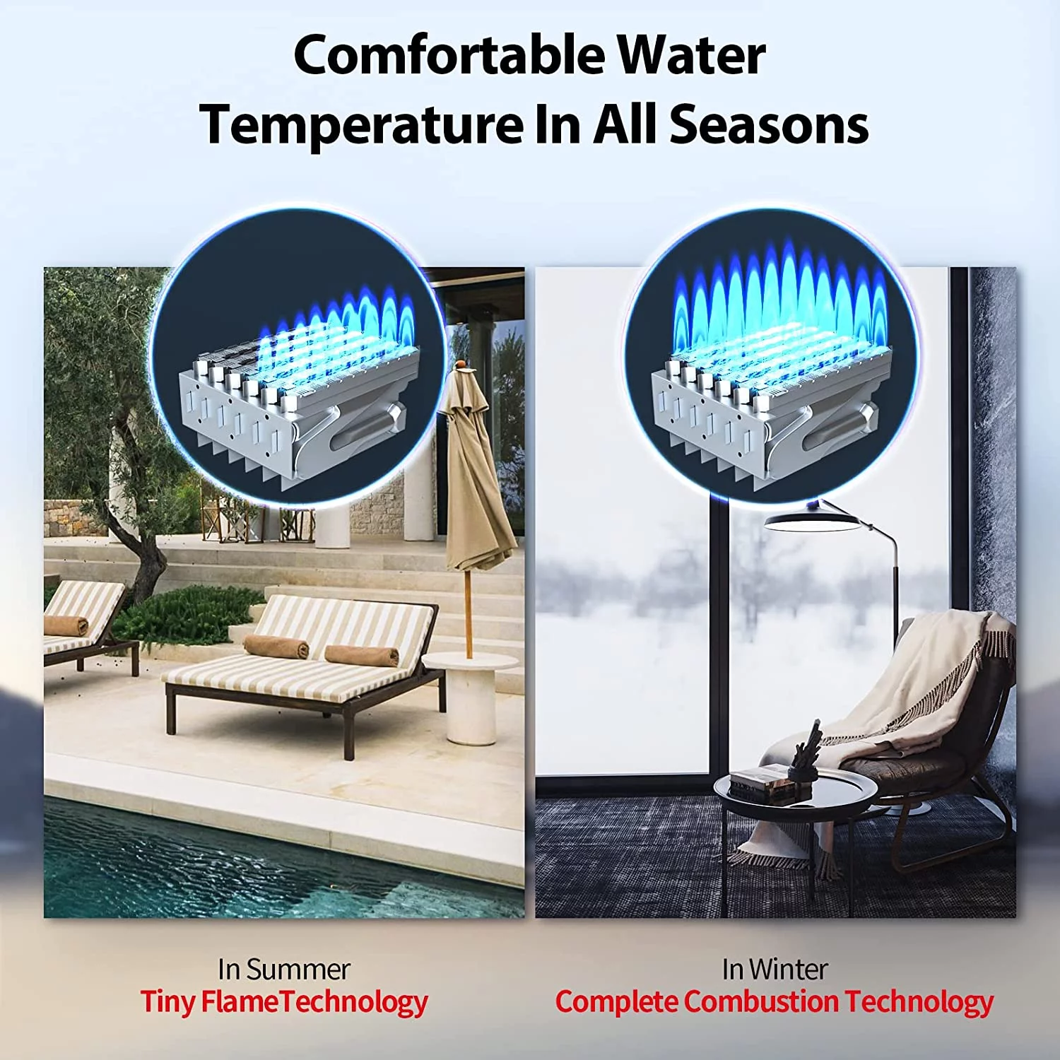 MIZUDO Natural Gas Tankless Water Heater Instant Hot Indoor Gas Tankless Water Heater on Demand Water Heater for Home 3.6 GPM
