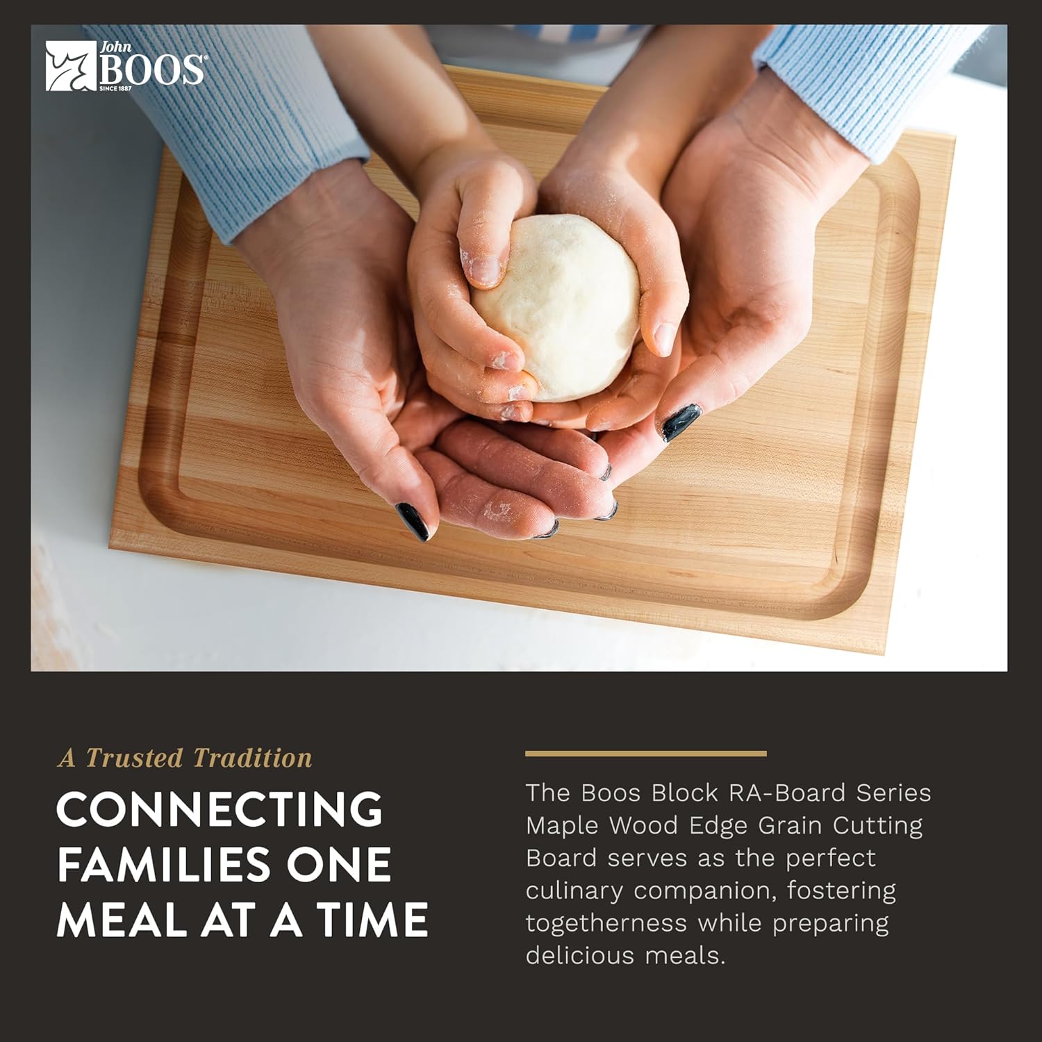 John Boos Boos Block RA-Board Series Large Reversible Wood Cutting Board, 20” x 15” x 2 1/4”, Maple
