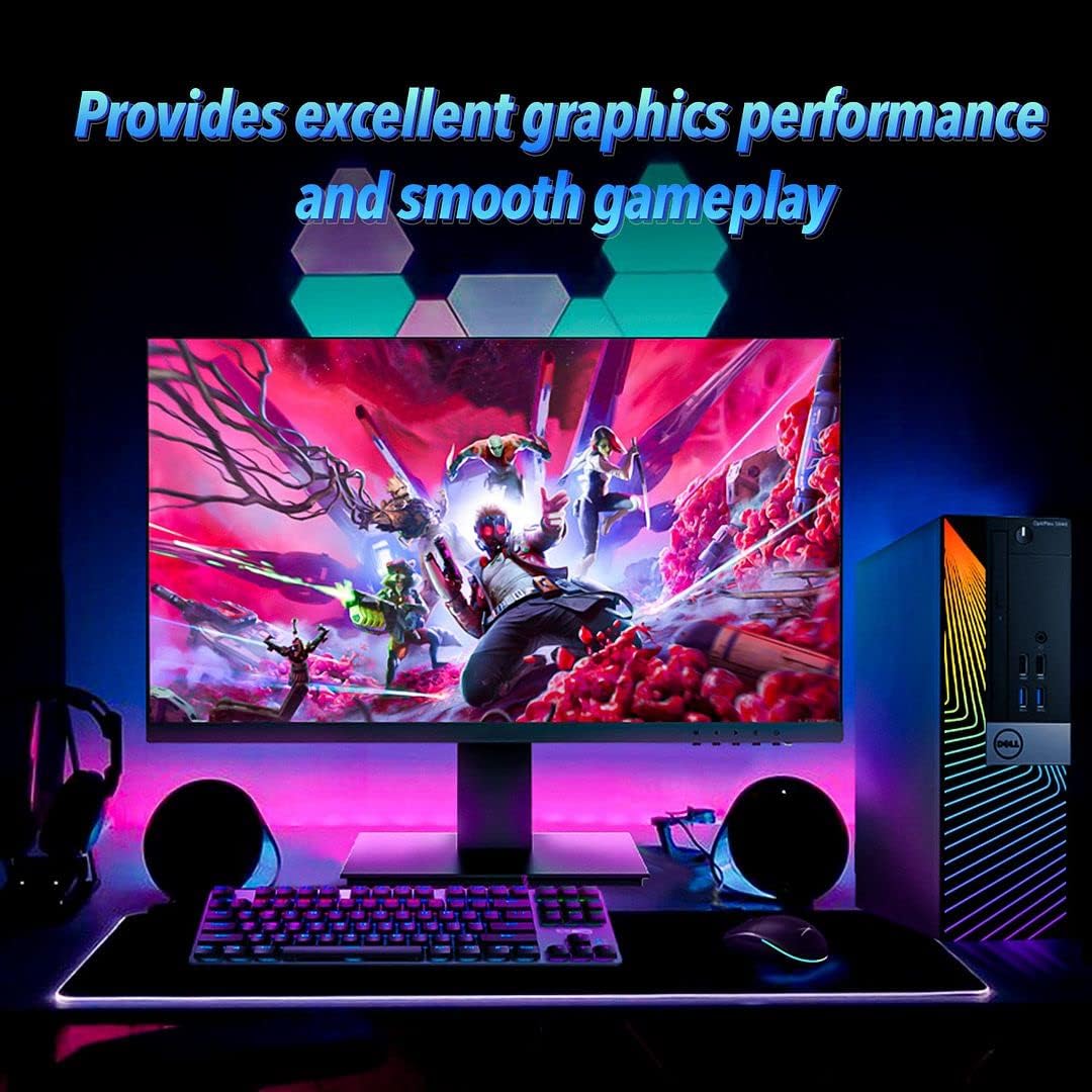 Dell Gaming PC Desktop Computers with 24 Inch Koorui Monitor Bundle, GT 1030 2GB GDDR5, Intel Core i7-6700,16GB Ram 512GB SSD, Built-in WiFi Ready, Windows 10 Pro, Altec RGB Keyboard Mouse (Renewed)