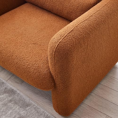 30.7 x 33.5 Modern Accent Chair with Lambskin Sherpa Fabric, Upholstered Comfy Reading Arm Chair for Living Room Bedroom Reception Waiting Room Office(Cream)…