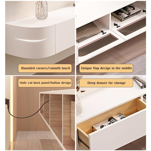 Floating TV Stand, Wall Mounted TV Cabinet, TV Entertainment Center Shelf TV Console Table with 2 Cabinets for Living Room Bedroom(Color:Grey,Size:240CM/94.4")