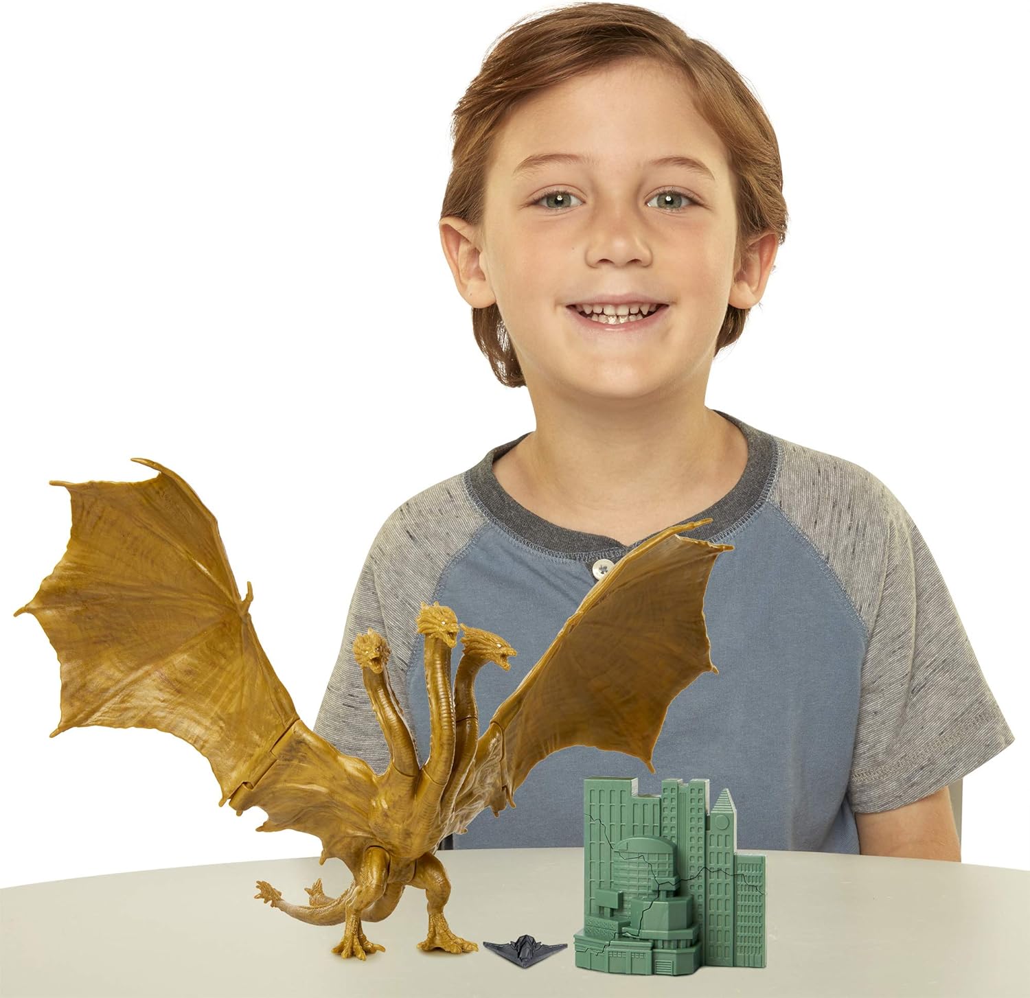 Godzilla King of The Monsters: 6" King Ghidorah Articulated Action Figure with Argo Jet & Destructible City