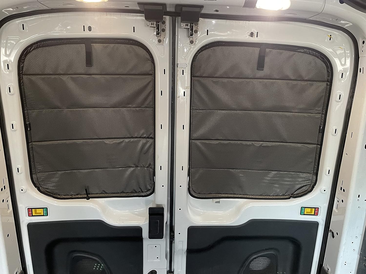 VanEssential Ford Transit Insulated Blackout Front Door Window Covers for Van Years 2015 to Current - Cool Gray