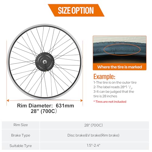 Bafang Ebike Conversion Kit:48V 500W Rear Hub Motor Fit for 700C/28/29" Wheel MTB/Road Commuter Bicycle,Brushless Geared Motor with LCD Display & PAS & Battery (Optional) for Rear Cassette Wheel