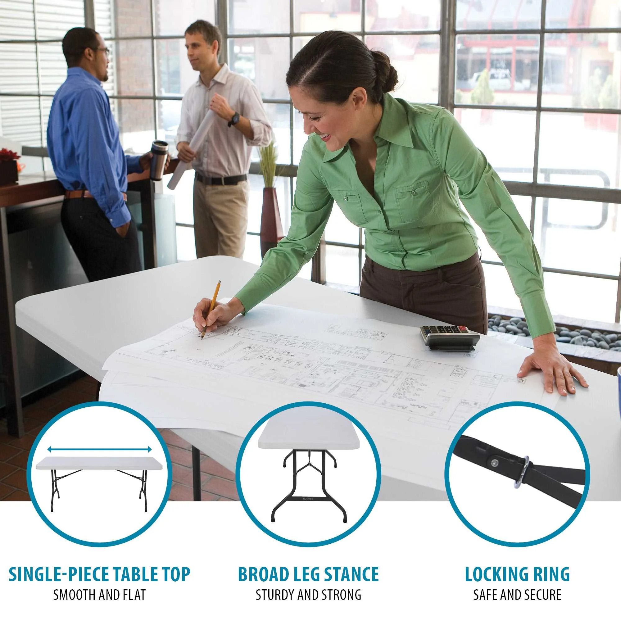 Lifetime 6 Foot Rectangle Folding Table, Indoor/Outdoor Commercial Grade, White Granite (22901)
