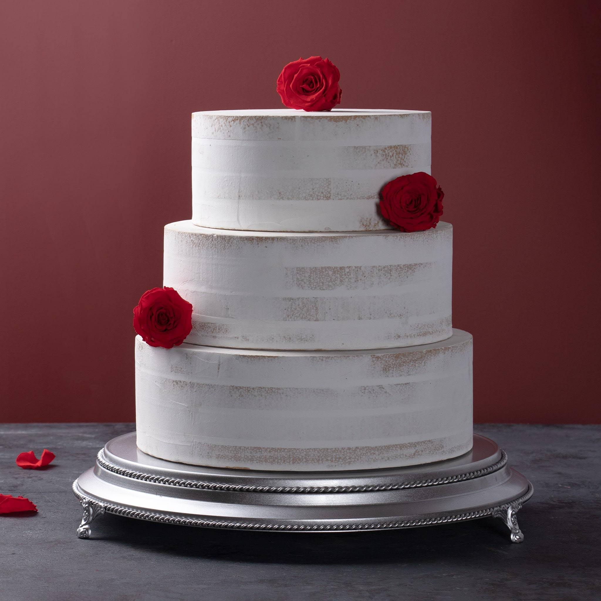 16 inch Round Wedding Cake Stand Plateau (Silver)