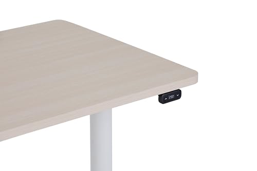 Steelcase AMQ Height-Adjustable Desk - Standing Adjustable Desk - Powerful Computer Standing Desk - Easy Assembly Computer Desk - White Base & Light Oak Top