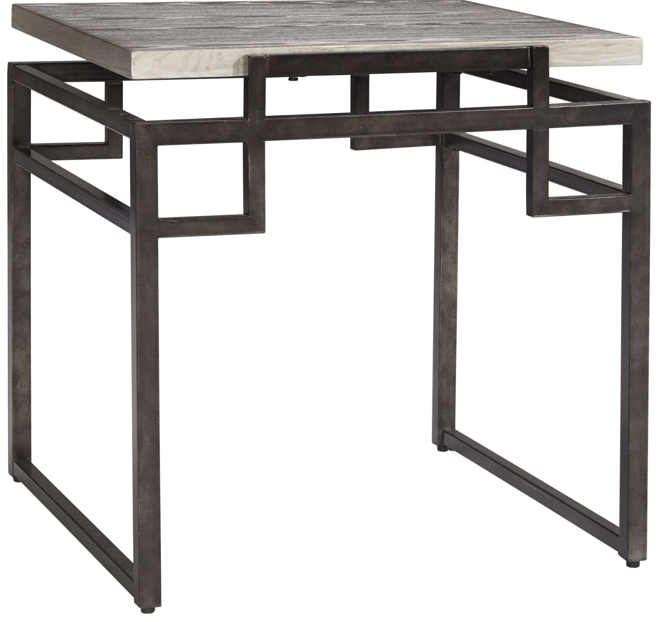 Isman Silver/Black Square End Table by Ashley