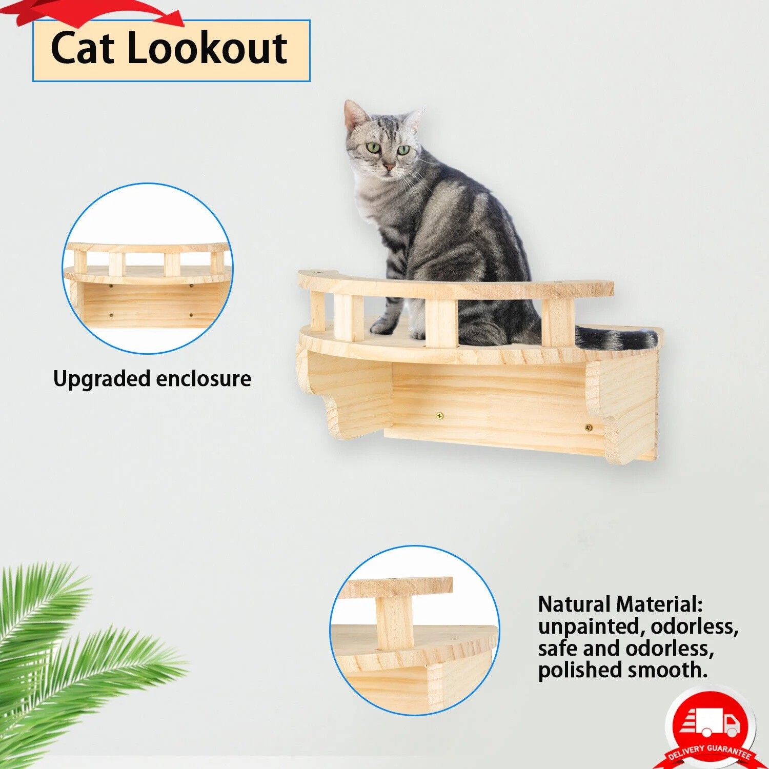 5PCS Cat Climbing Frame Wall Mounted Cat Scratching Post Wooded Jumping Platform