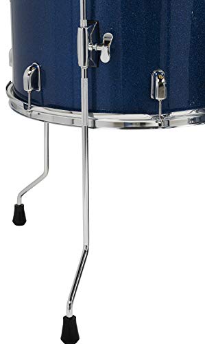 Pacific Drums Center Stage Complete Drumkit, 5 Drum Set, Iridescent Black Sparkle, 7x10, 8x12, 14x16 Floor, 16x22 Kick, 5x14 Snare (PDCE2215KTIB)