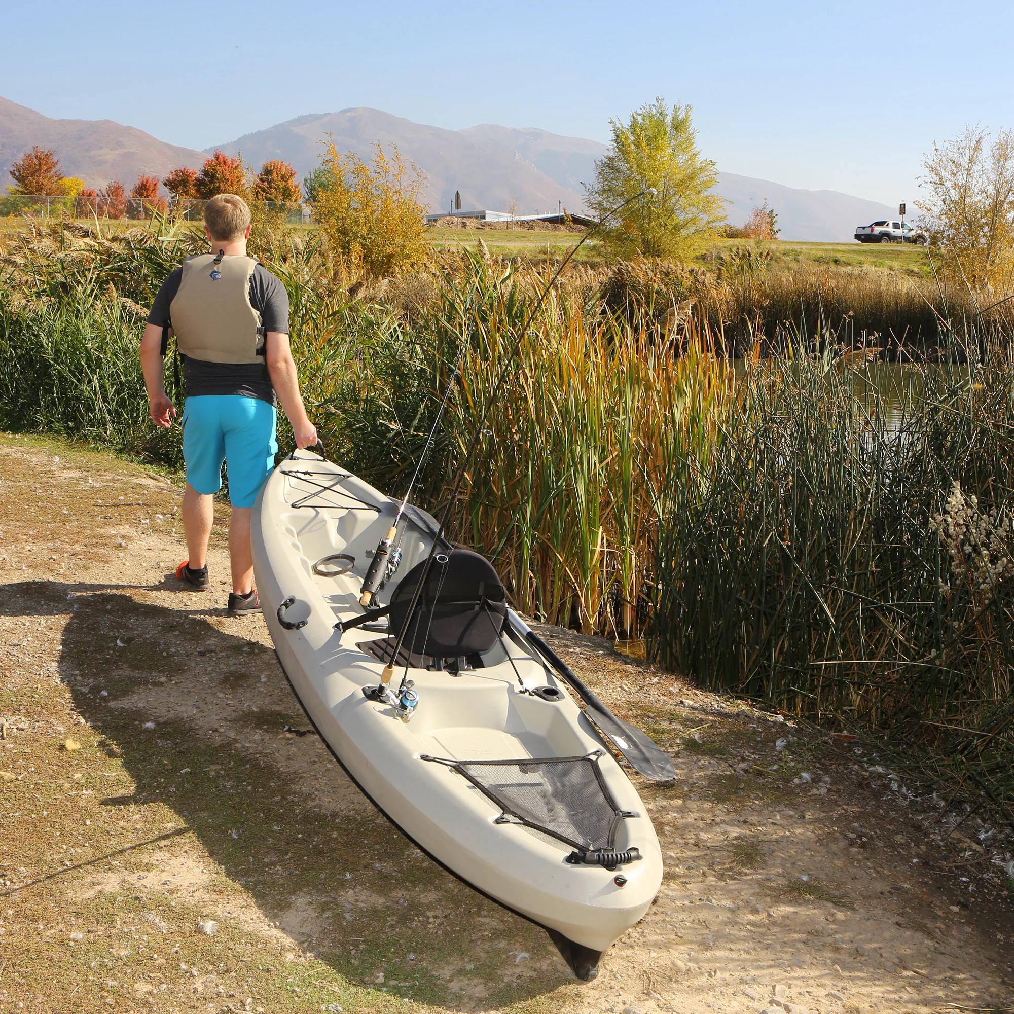 Lifetime Stealth Angler 110 Sit-on-Top Fishing Kayak, Sandstone (90514)