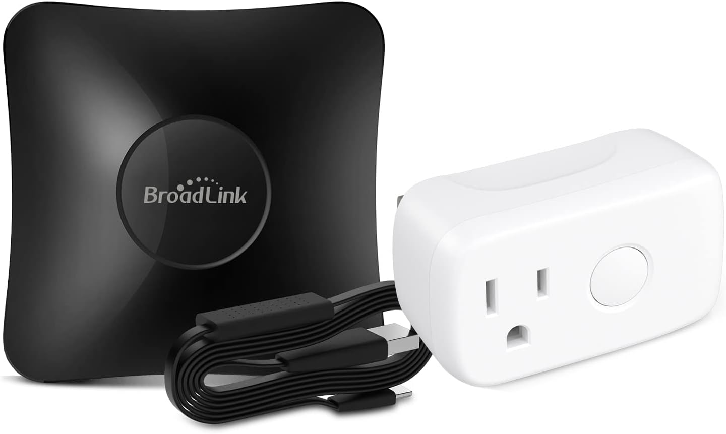 BroadLink RM4 pro Smart IR/RF Remote Control Hub with Sensor Cable-WiFi IR/RF Blaster for Smart Home Automation, TV, Curtain, Shades Remote, Works with Alexa, Google Assistant, IFTTT (RM4 pro S)