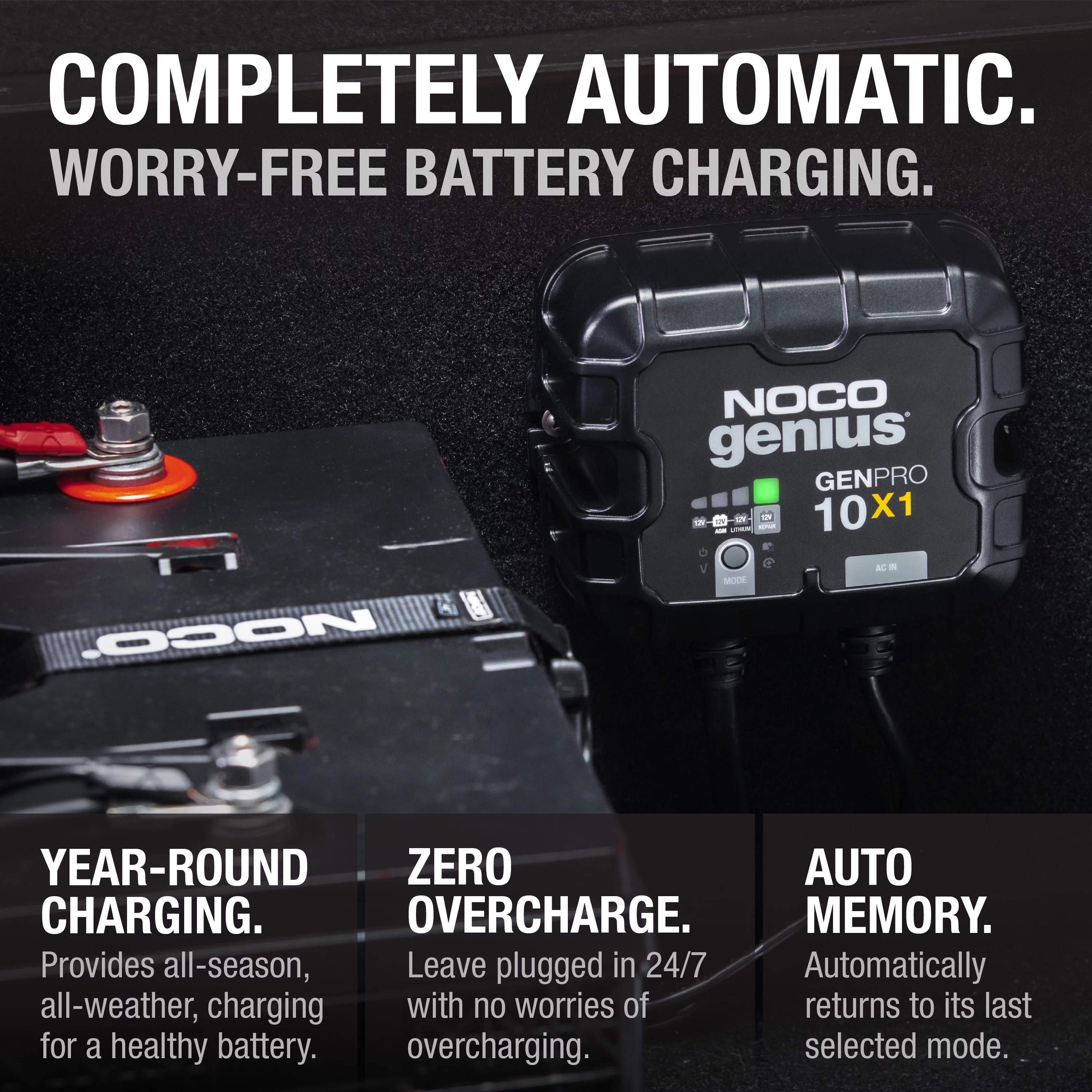NOCO Genius GENPRO10X1 1-Bank 10A (10A/Bank) 12V Onboard Battery Charger