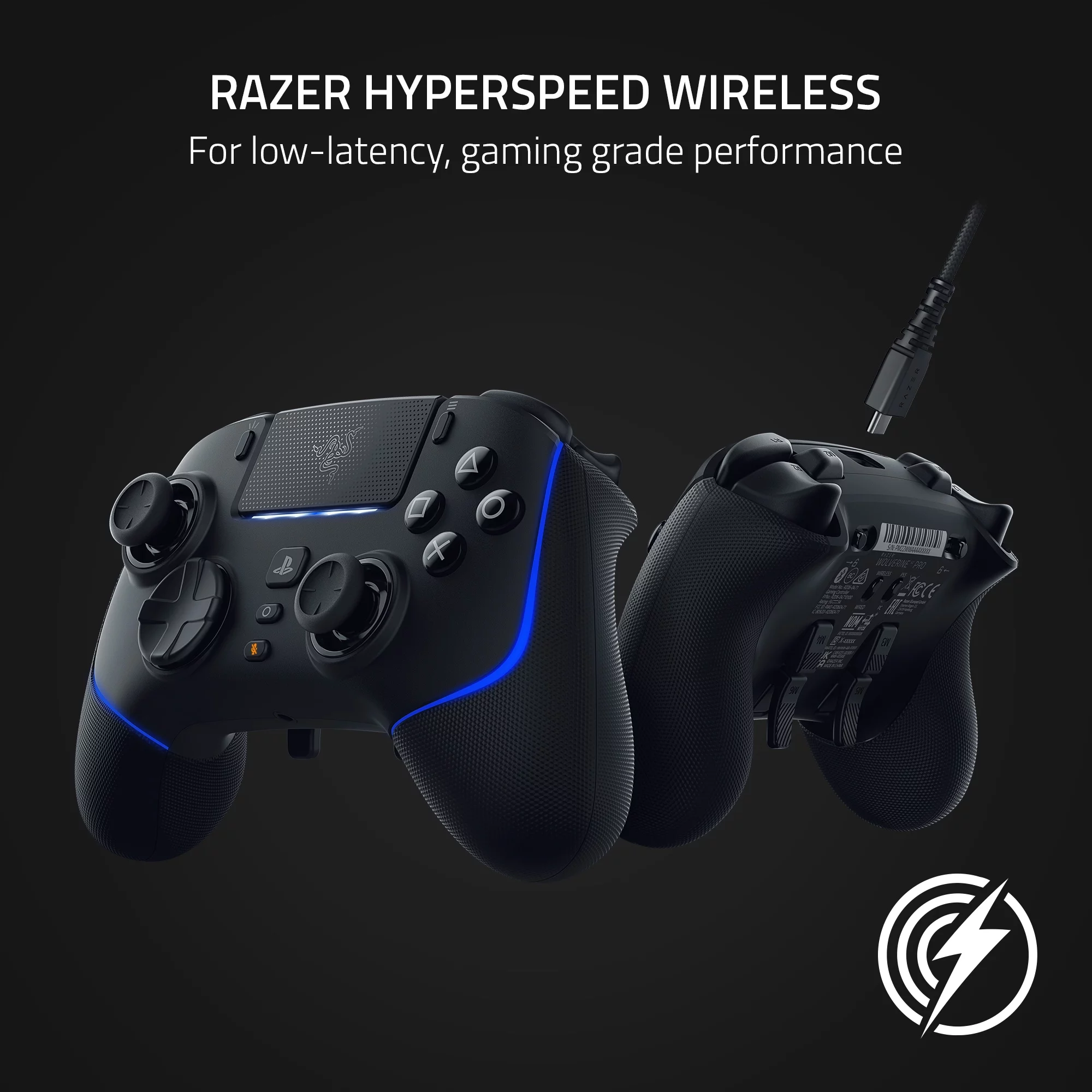Razer Wolverine V2 Pro Wireless Gaming Controller for PlayStation 5 / PS5, Mecha-Tactile Buttons, Chroma RGB, Black