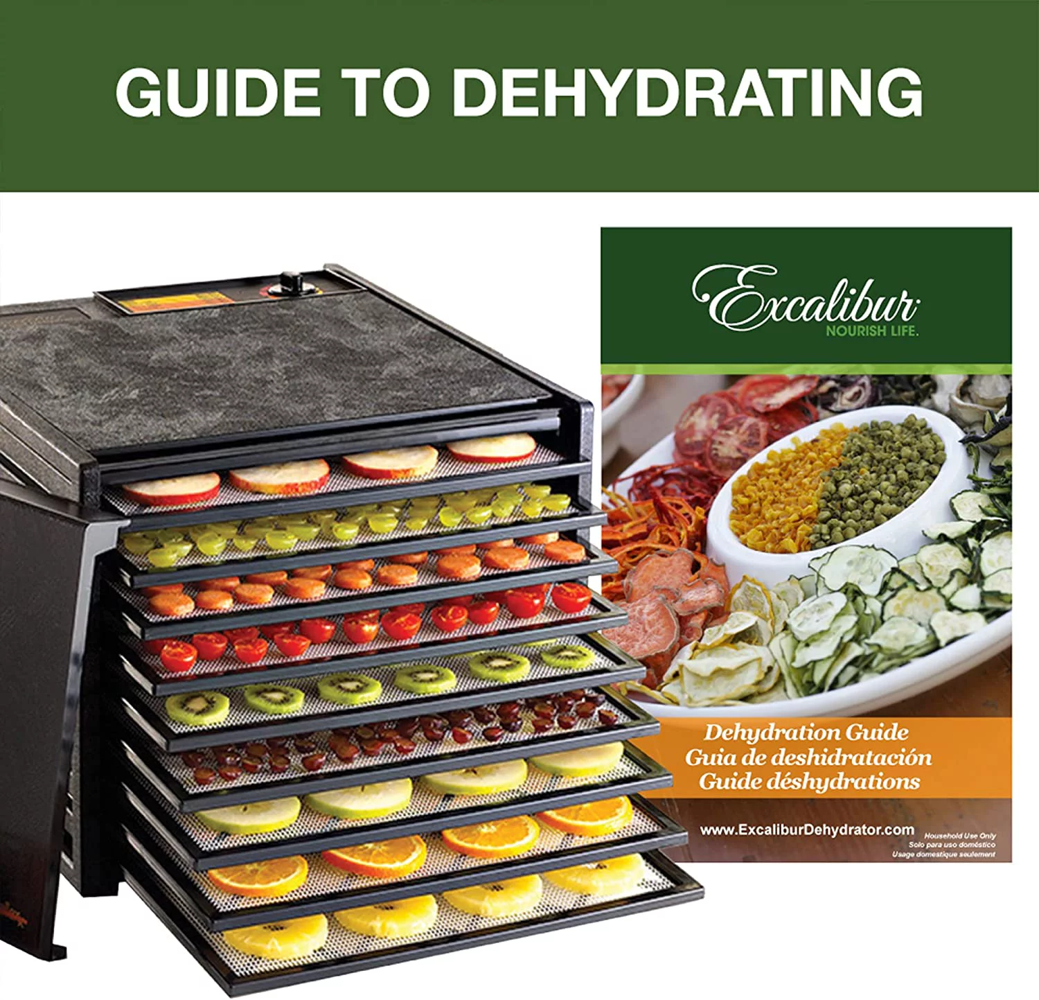 Excellent Excalibur 3900B Electric Food Dehydrator Machine with Adjustable Thermostat Accurate Temperature Control and Fast Drying  600 W  9 Trays  Black
