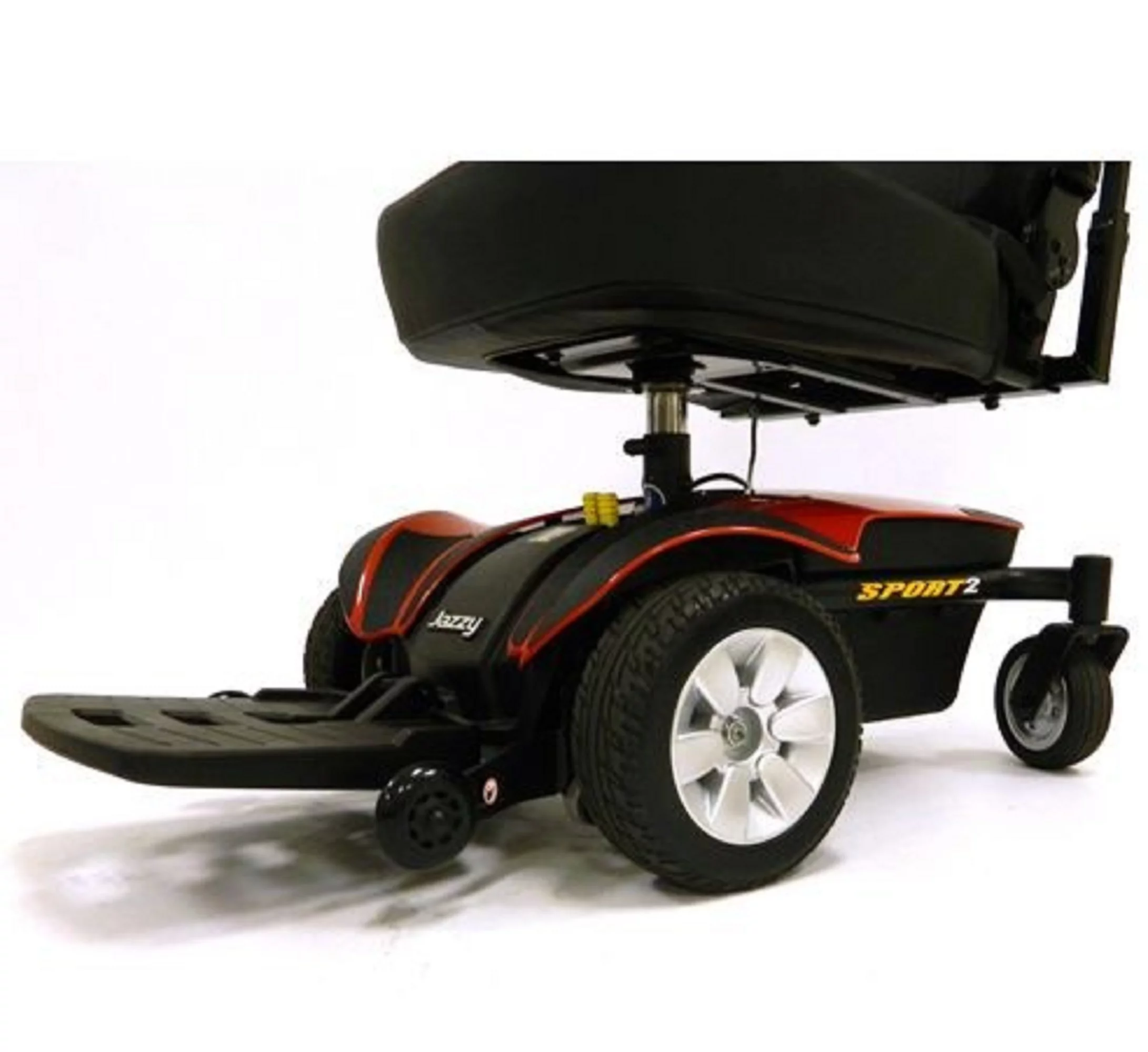 Pride Mobility - Jazzy Sport 2 - Front-Wheel Drive Power Chair - Jazzy Red - PHILLIPS POWER PACKAGE TM