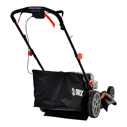 SENIX LSSG-H2 22-Inch Self Propelled Gas Lawn Mower with 163 cc 4-Cycle Engine, 3-in-1 Rear Wheel Drive Variable Speed Lawnmower, 6-Position Height Adjustment with 11-Inch Rear Wheels