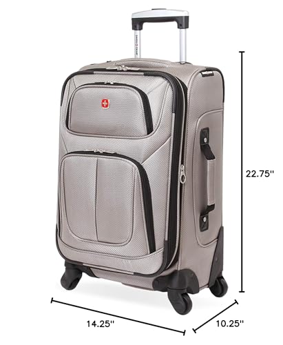 SwissGear Sion Softside Expandable Luggage, Black, Checked-Large 29-Inch