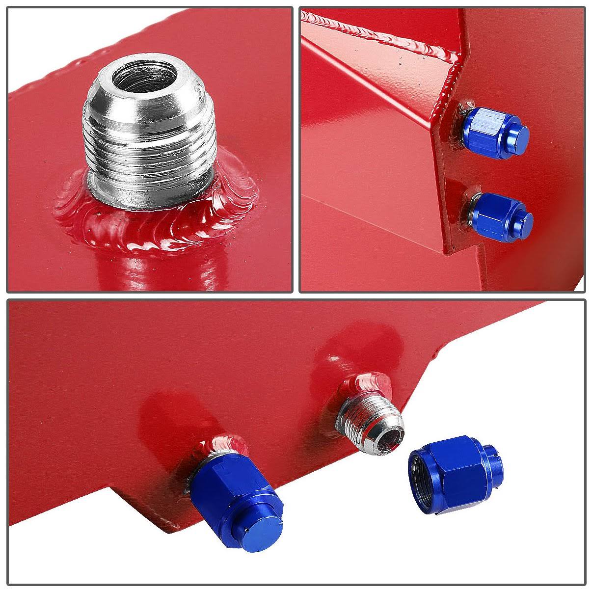 DNA Motoring for -Gallon Aluminum Street/Drift/Strip/Racing Fuel Cell Red Gas Tank with Level Sender and Silver Cap ALU-FT-T8