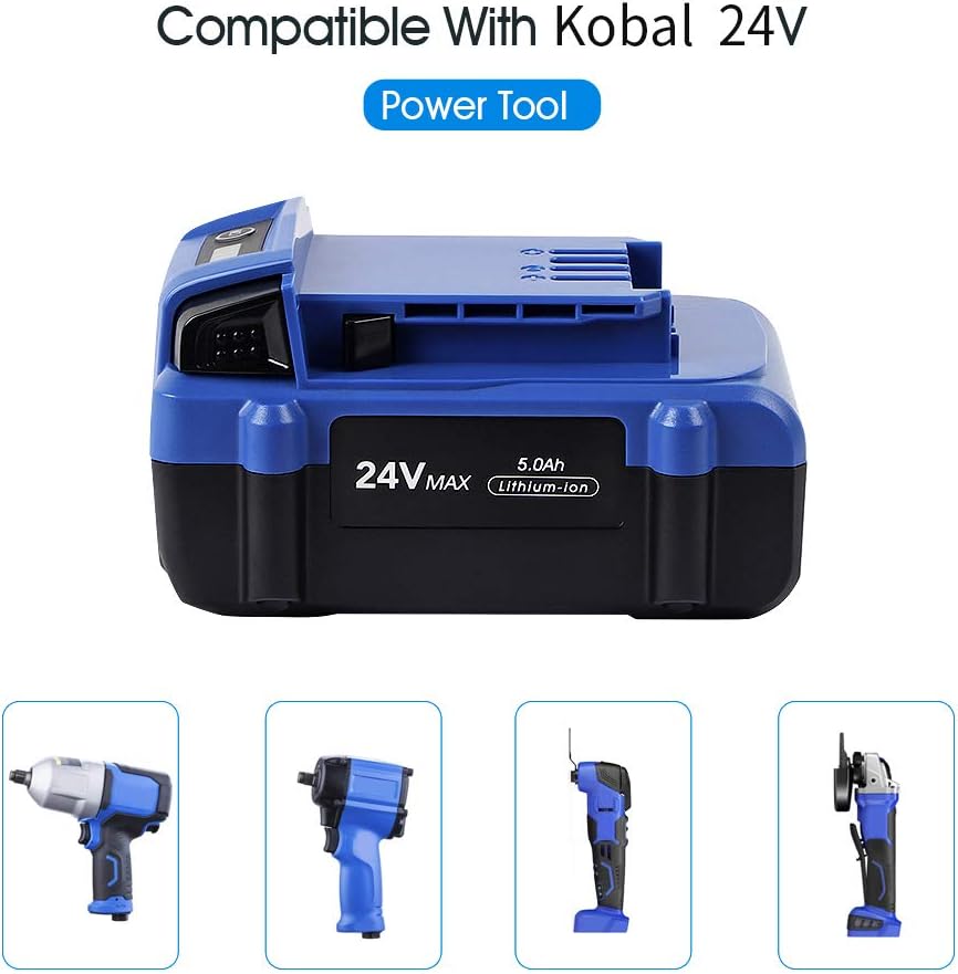 Jialitt 24V 5.0Ah Battery Replacement for Kobalt 24V Max KB624-03 KB524-03 KB424-03 KB224-03 0673802 Lithium Ion Cordless Tools Battery(2Pack) NOT for Snow Joe