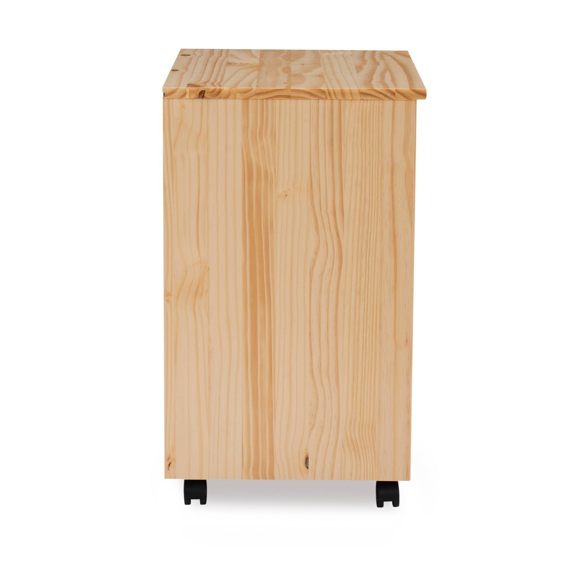 Cary Six Drawer Wide Roll Cart, Natural Linon