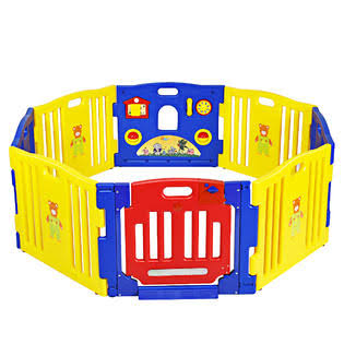Topbuy Baby Playpen Safety Play Yard Fence Activity Centre Kids 8 Panel with Gate Door