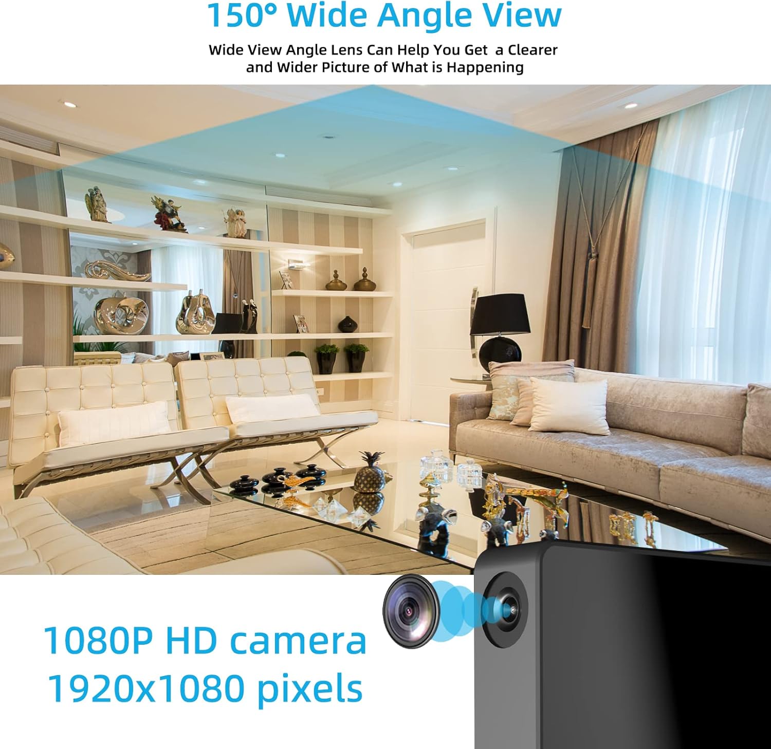 Smart Mini Nanny Security WiFi Camera, ASIEVIE M2 1080P Wireless (Only 2.4 GHz ) Small Home Camera with Motion Detection,Ultra-Wide Angle Lens,Local Storage and Wireless APP Real Time View